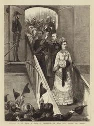 Reception of the Prince of Wales at Portsmouth, the Royal Party Leaving the Serapis